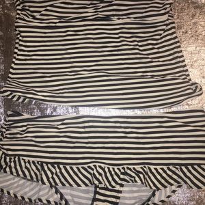 NORMA KAMALI STRIPED TANKINI SET